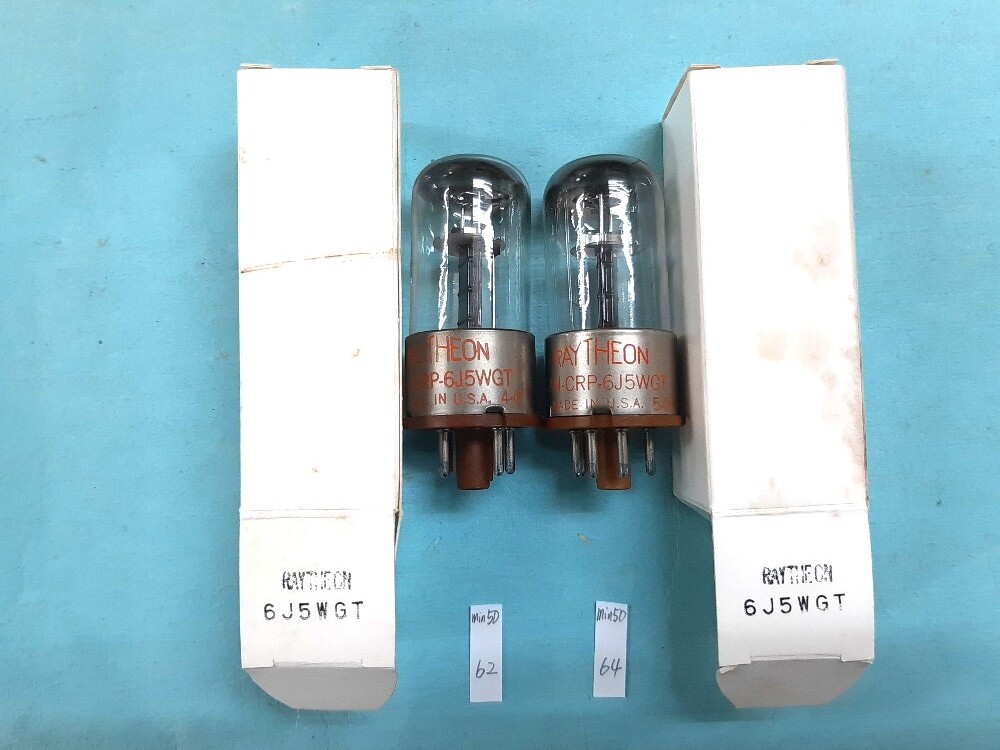 ■6J5WGT ガラス管 金属ベース Raytheon 中古品 2本組拍卖