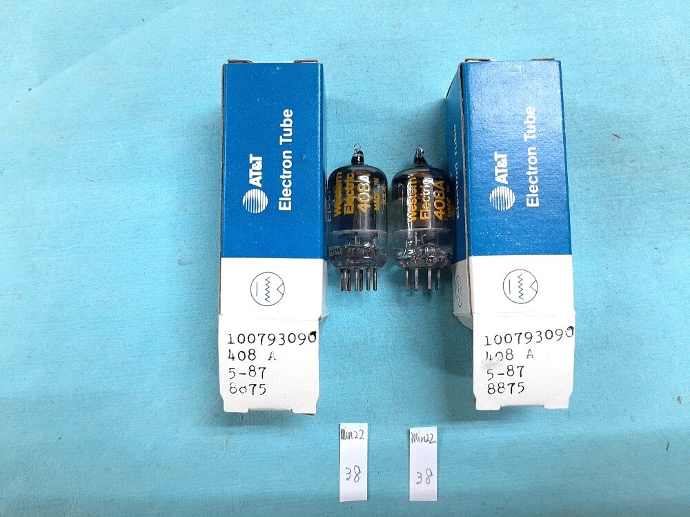 即決あり■未使用■元箱■WE 408A (403Aのヒーター20V管) 同一ロット 2本組拍卖