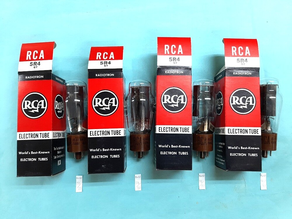 即決あり■未使用品■赤黒元箱■5R4GY RCA 4本組 同一ロット拍卖