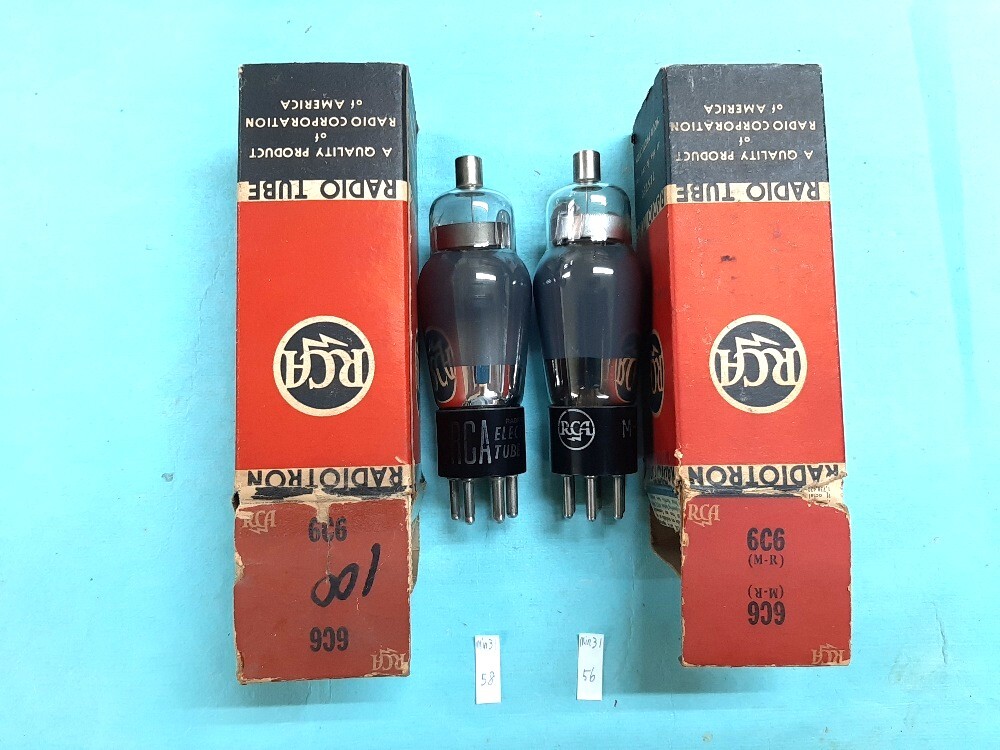 ■RCA 6C6 未使用品 赤黒化粧箱 2本組 プリント違いですが同構造拍卖