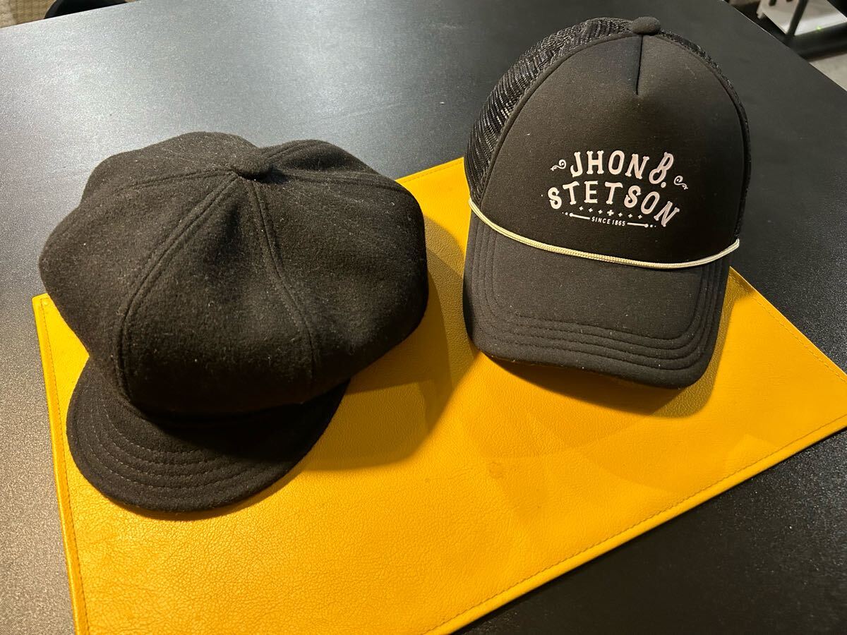 NEW YORK HAT ニューヨークハット ウール キャスケット L USA Stetson ステットソン メッシュキャップ ジャンク おまけ ブラック 帽子拍卖