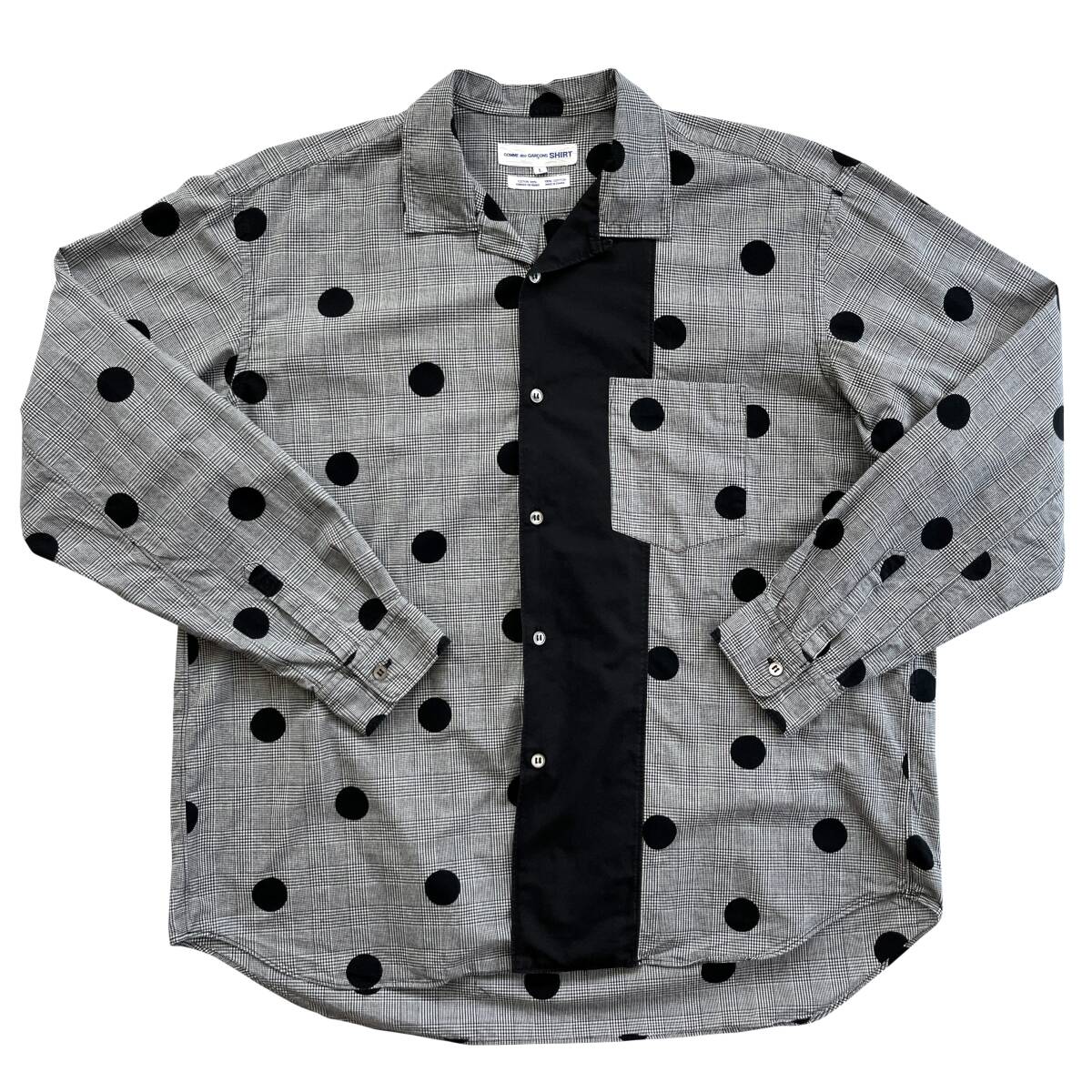 【Vintage】COMME des GARCONS SHIRT ドットシャツ L グレー コムデギャルソン 刺繍タグ 初期 90s拍卖