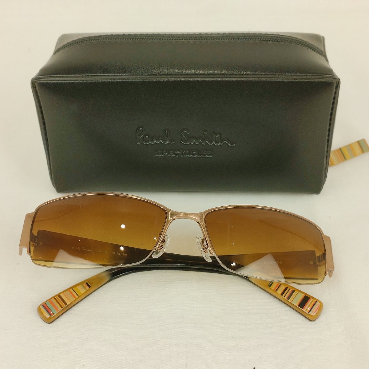 Paul Smith サングラス PS-734 ブラウン ゴールド×べっこう柄 57□16-135 ソフトケースあり ポールスミス拍卖