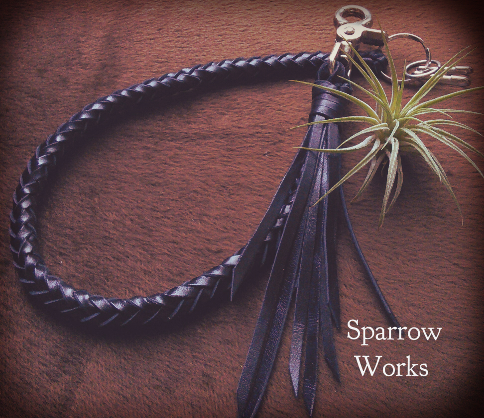 ★黒 8本編み レザーウォレットチェーン 日本製 ブラック ★ ハンドメイド 革 財布 アクセサリー 釣り ツールホルダー 誕生日 プレゼント★拍卖