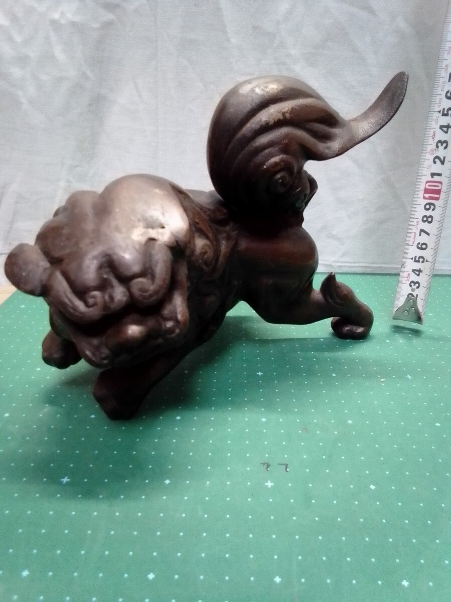(a92) 昭和レトロ 狛犬 置物鉄製拍卖