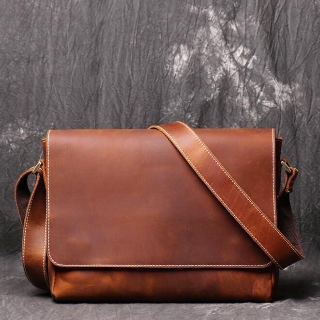 人気推薦☆レトロ 風 天然牛革 本革 メンズバッグ ショルダーバッグ 13PC ビジネスバッグ 通勤通学拍卖
