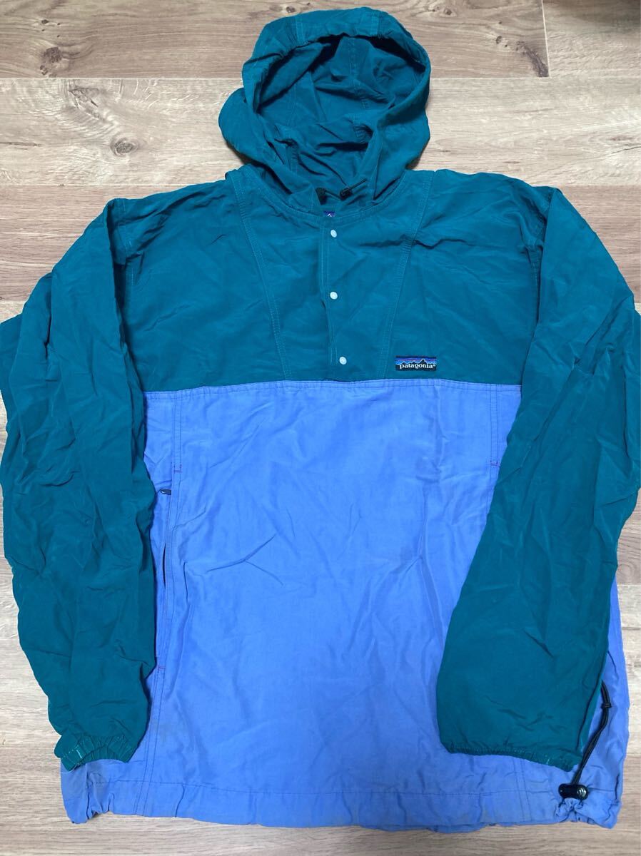パタゴニア ● ナイロンジャケット patagonia プルオーバー M ツートン グリーンパープル拍卖