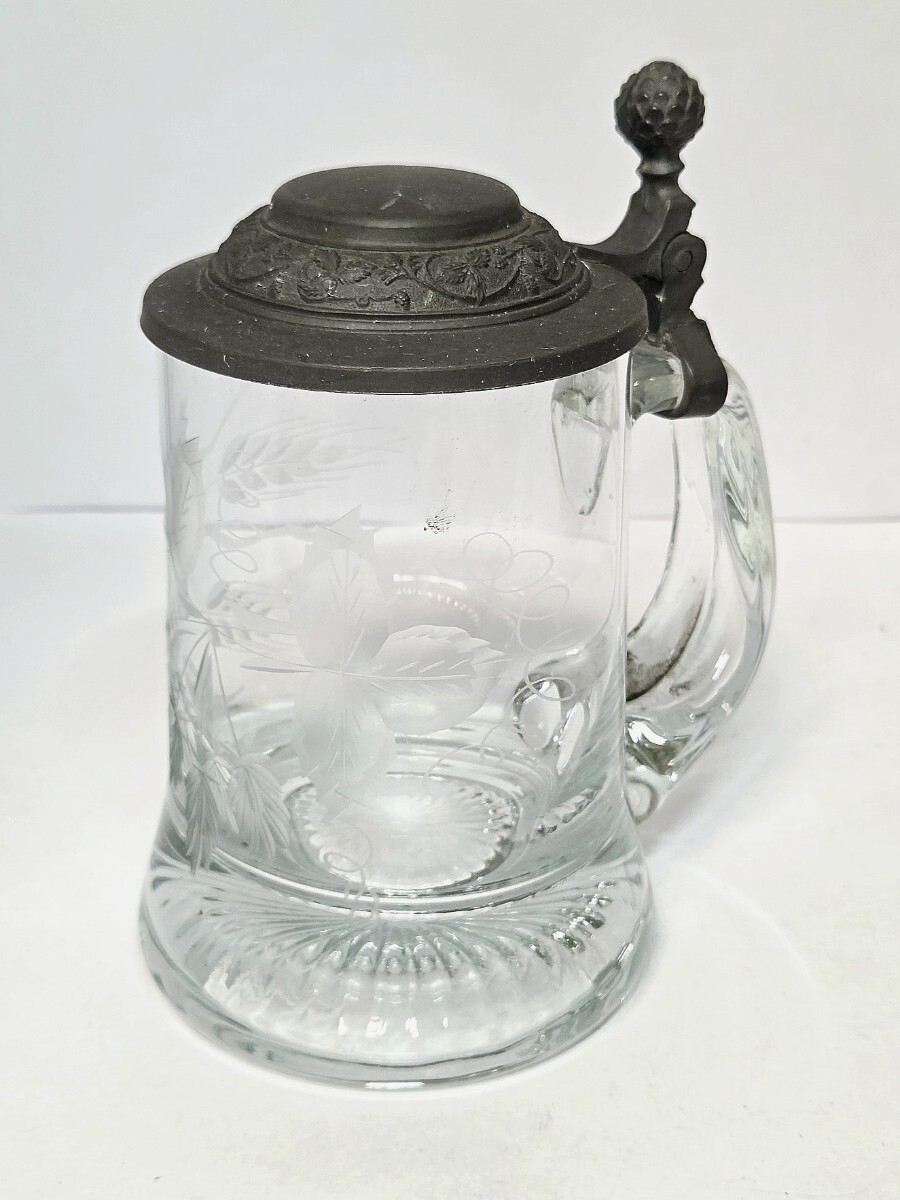 初だし品 ビンテージ ドイツ RASTAL ラスタル社製 錫製蓋付き ガラス製ビアマグ ビールジョッキ ドイツ★広島発送★(岡山発送品同梱不可)拍卖