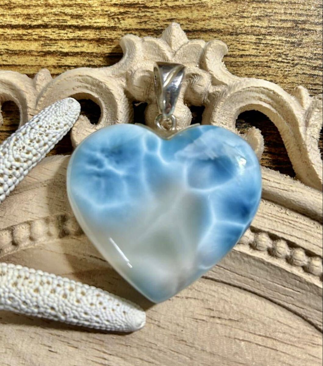 ◆ ハイクオリティ 模様が美しい!ピンクラリマー ハート ペンダントトップ ★綺麗!極上ラリマー ☆。.:*・゜ 天然石 アクセサリー拍卖