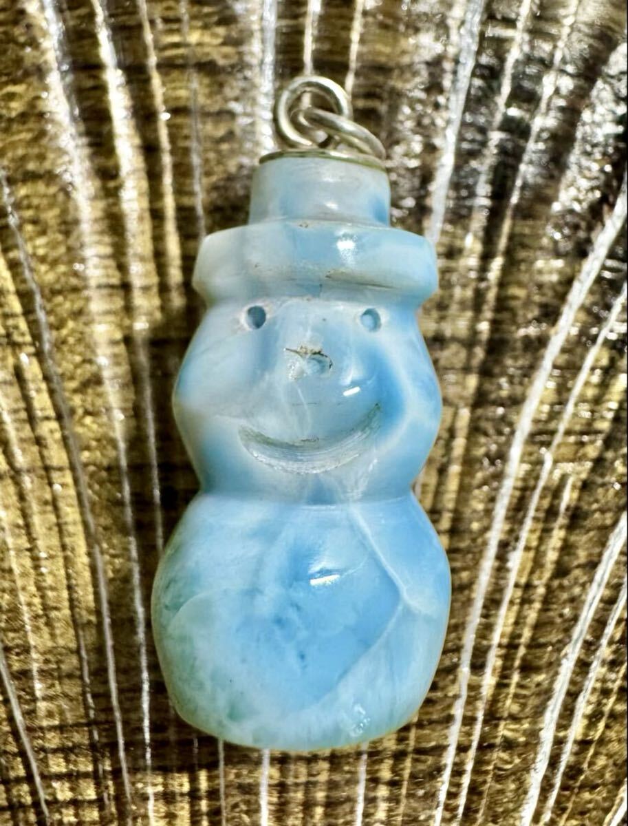 ◆ 高品質 ラリマー 雪だるま ペンダントトップ 正規品 ★ 天然石アクセサリーネックレストップ☆。.:*・゜拍卖