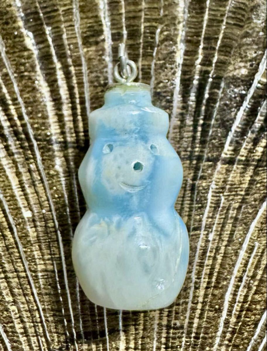 高品質ラリマー大きめ 雪だるま 正規品★ペンダントトップ ★ 天然石 アクセサリーネックレス☆。.:*・゜拍卖