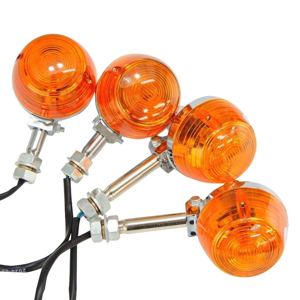 互換品 ホークタイプ CB系 ウインカー 4個 オレンジ ショート&ロングステーCB250T,CB750K,ホーク2,CB400F,モンキー,CB400N,CB250N,CBX400拍卖