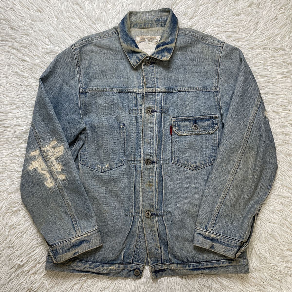 激レア XL 初期 Sasquatchfabrix. 04AW ダメージ加工 デニムジャケット サスクワッチファブリックス トラッカー 1st ファースト オールド拍卖