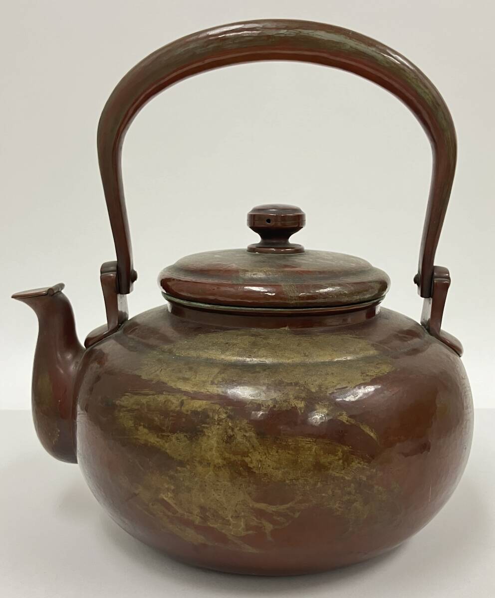 E0002-2510-0250 1円出品 骨董 やかん 湯沸し 大湯沸 斎藤又五郎 又五郎 在名 水注 大振 大型 茶道具拍卖