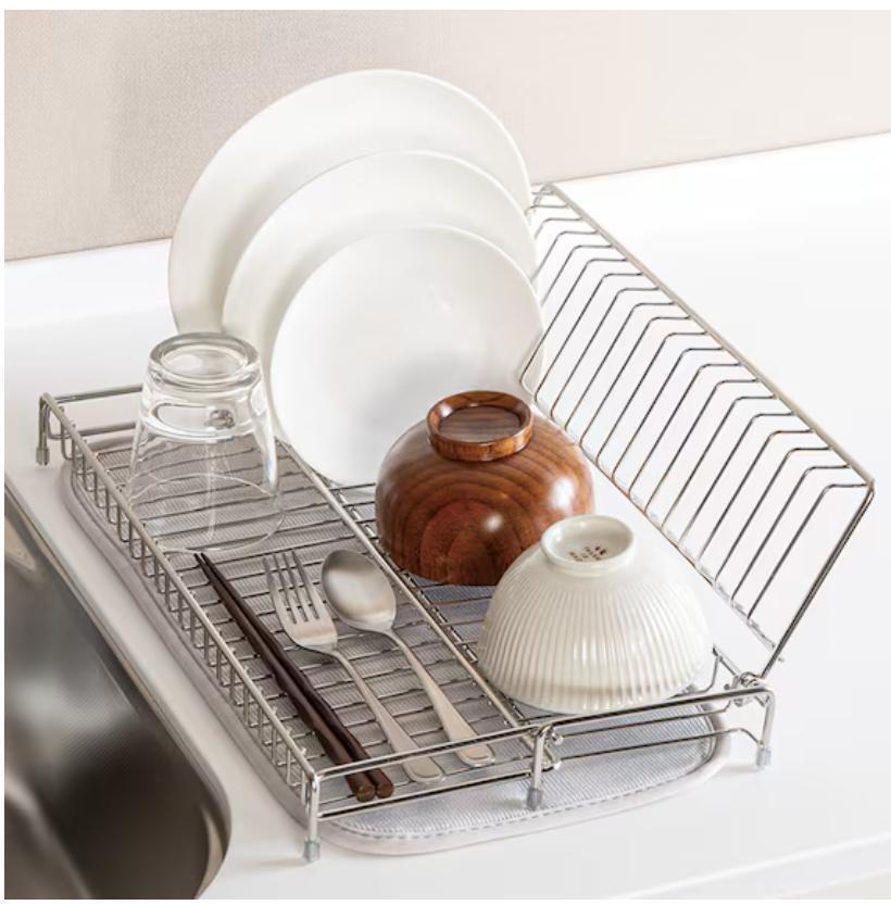 ニトリ 折りたたみ水切り ステンレス、 抗菌吸水マット(S,M) セット拍卖