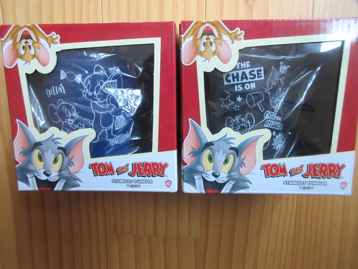 ◆トムとジェリー スマート ステンレスタンブラー 選択可 セット可 ブルー ブラック フタつき 持ち手 コップ 約350ml レア◇◆新品未開封拍卖