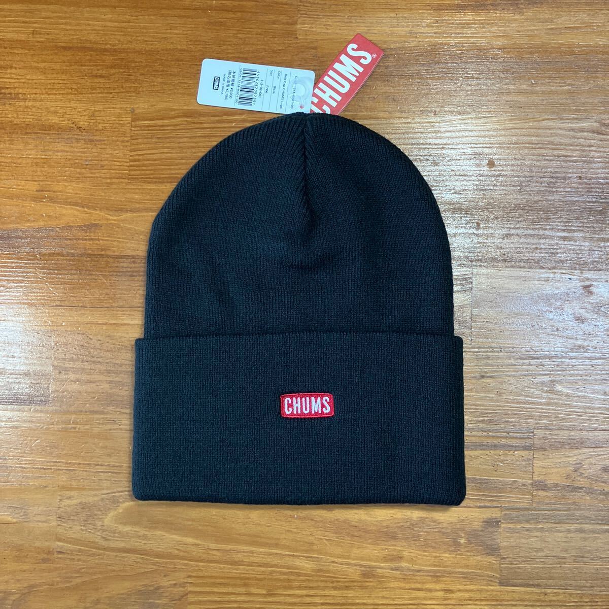 【送料込み/新品】CH05-1214 CHUMS チャムス ニットキャップチャムスロゴ (帽子/ニット帽) Black ブラック拍卖