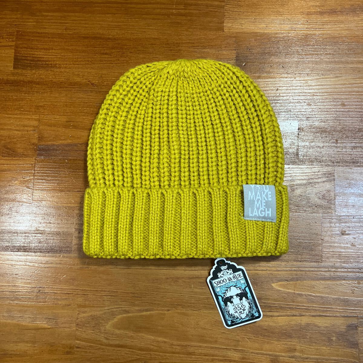 【送料無料/新品】SHOO・LA・RUE シューラルー (ワールド) ニット帽 からし色 キッズ  ビーニー拍卖