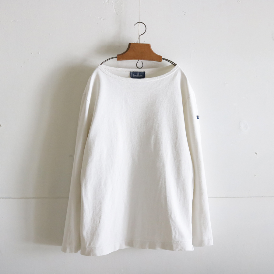 フランス古着 Le minor メンズ size4 フランス 古着 白無地 カットソー ルミノア フランス製 フランス ボーダーカットソー 白 無地 長袖 B拍卖