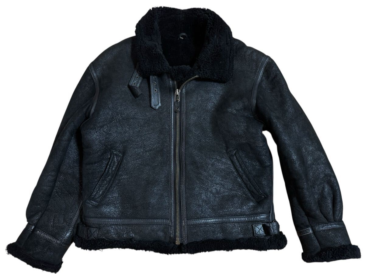 B-3 フライトジャケット 羊革 シープスキン ムートン ブラック拍卖