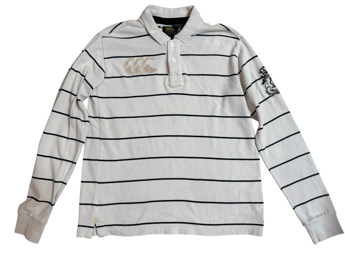 CANTERBURY カンタベリー ラガーシャツ ボーダー 長袖 白拍卖