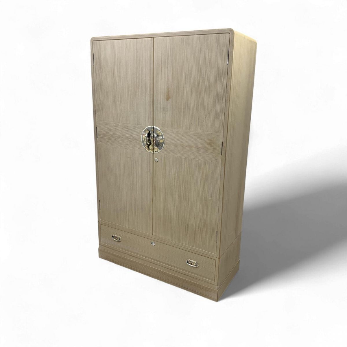 加茂桐たんす さが美創作 伝統工芸士 頓所芳男作 幅1060×奥行450×高さ1750mm 引取限定 神奈川県相模原市 KMK842368相拍卖