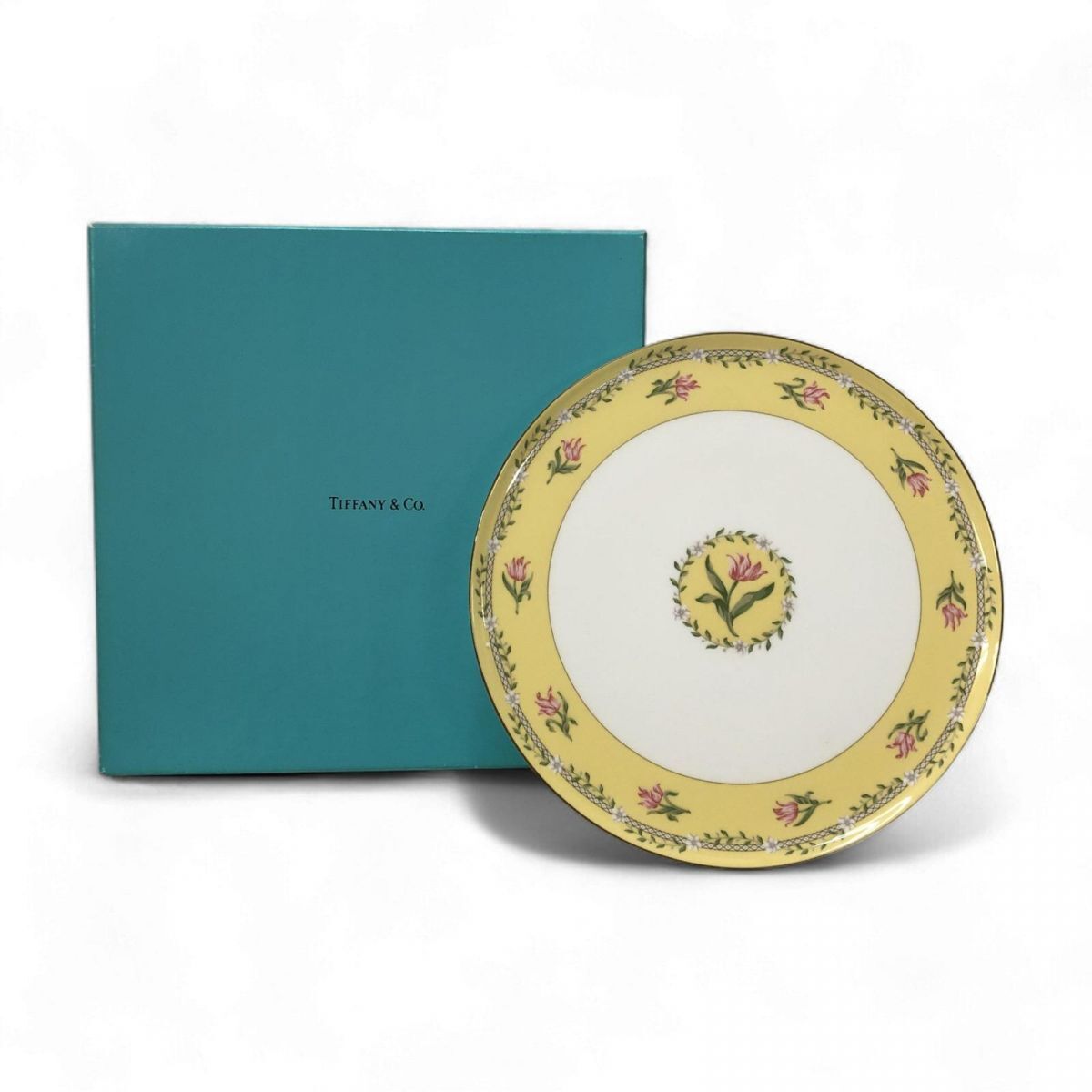 ★美品★ プレート Tiffany&Co ティファニー ピンクチューリップ 大皿 ブランド食器 直接お渡し歓迎 APK863123世拍卖