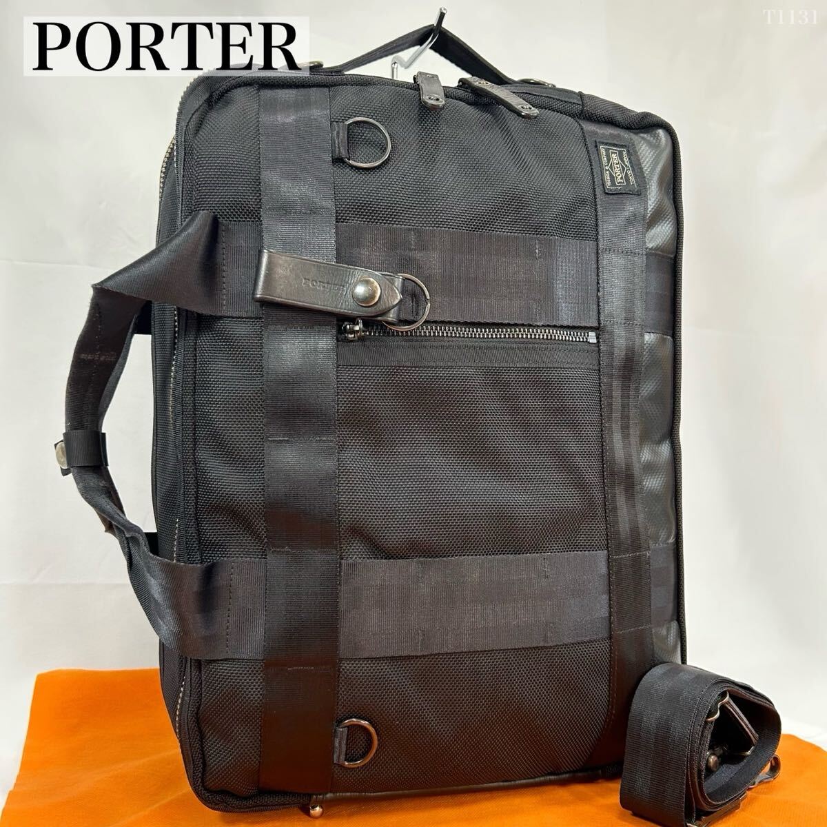 【入手困難品/極美品】 ポーター PORTER ヒート HEAT カバン 吉田鞄 3way リュック ビジネスバッグ ブリーフケース ハンド メンズ 黒 A4可拍卖