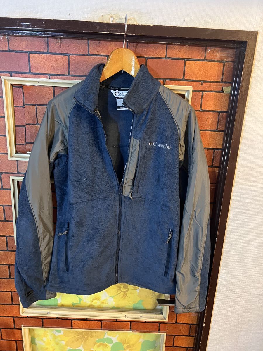 フリースジャケット アウトドア Columbia コロンビア ジップアップ 旧タグ サイズS Mくらいアメリカ古着 異素材ミックス拍卖