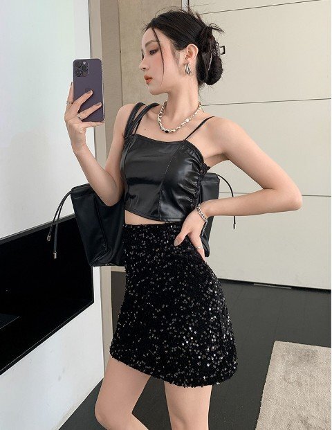 【大きいサイズL-4XL】ファッションミニスカート XL ブラック拍卖