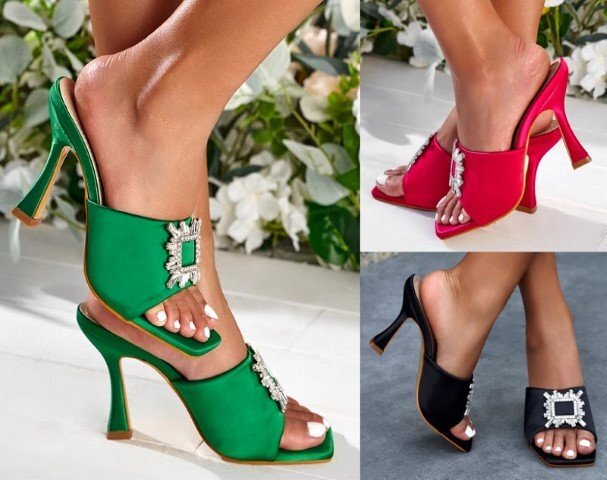 ビーチサンダル ミュール ピンヒール 無地 sweet系 35 レッド拍卖