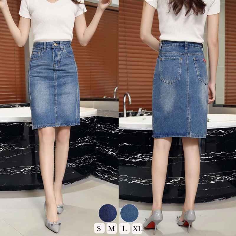 デニムスカートレディースタイトスカート XL サックス拍卖