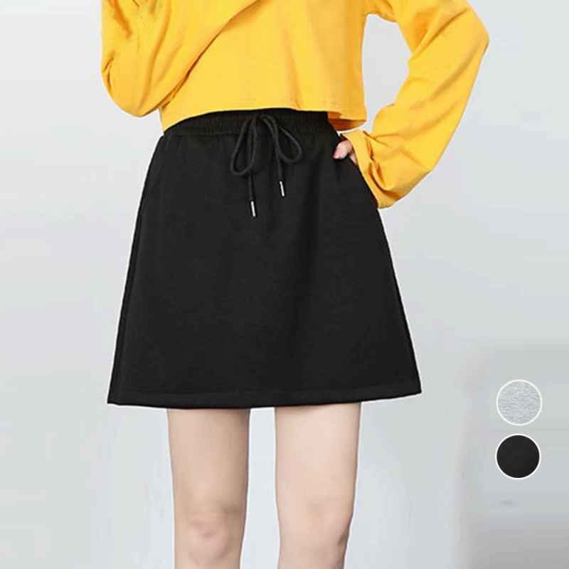 スウェットスカートショート丈台形スカート ミニスカート S グレー拍卖