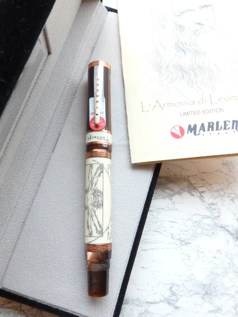 ◆【新品・未使用品】マーレン万年筆 レオナルド・ダビンチ ウイトルウイウス ペン先:バイカラー18K750ソリッドゴールド M拍卖