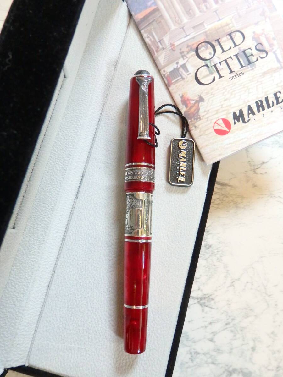 ◆【未使用・新品】マーレン オールドシティ ポンペイ イタリアンプレシャスレジン スターリングシルバー925 ペン先:F拍卖