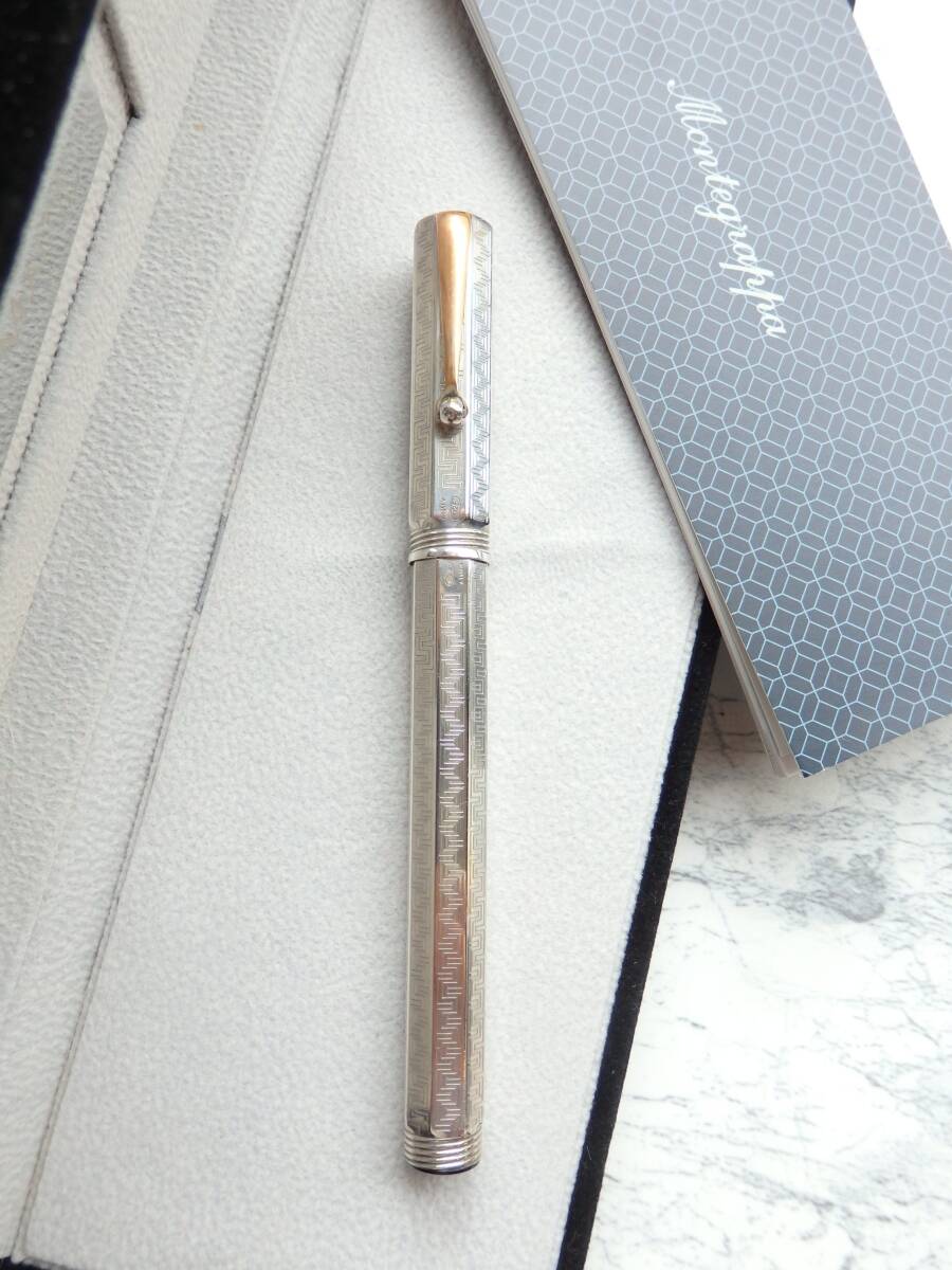 ◆【美品】【送料410円】モンテグラッパ スターリングシルバー925製 Reminiscence レミニセンス ペン先:14K585ソリッドゴールド M拍卖