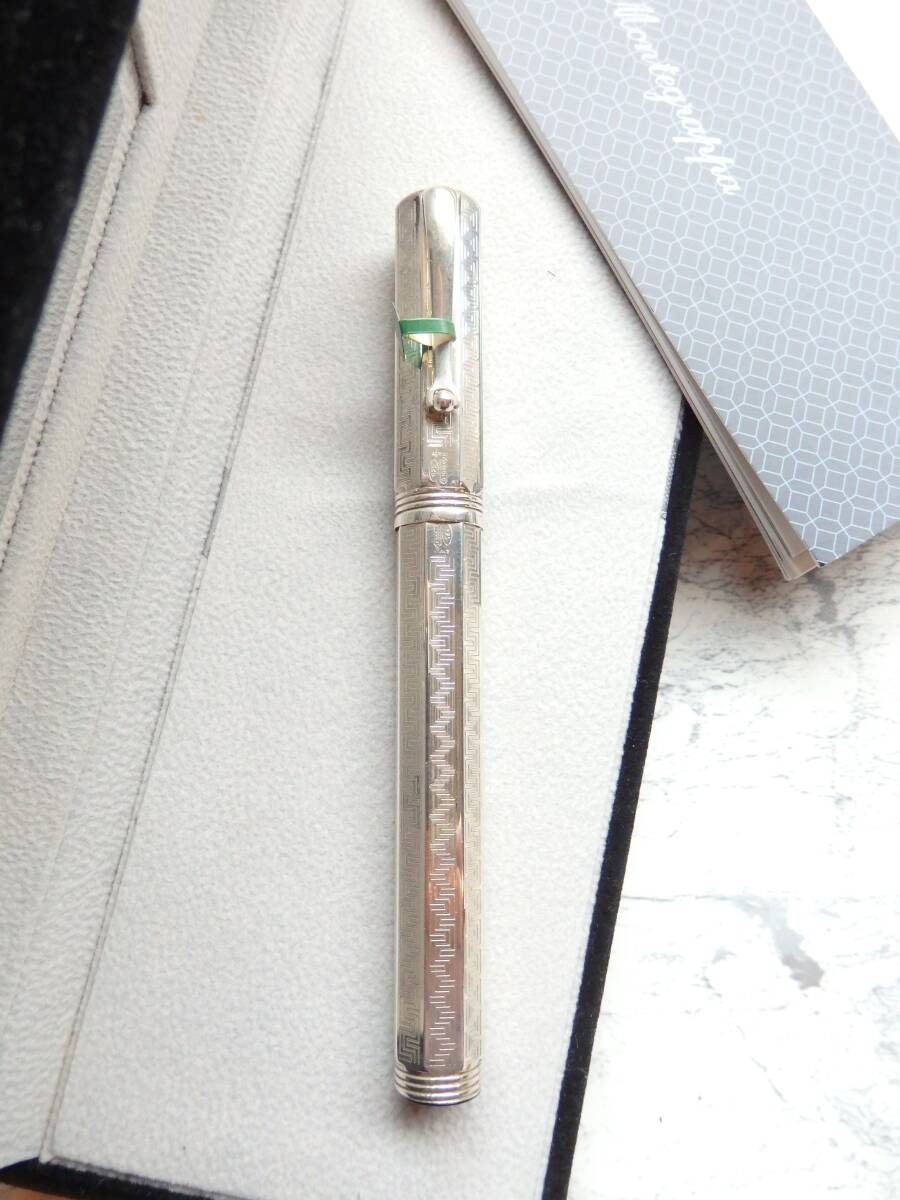 ◆【未使用】【送料410円】モンテグラッパ 総銀製 レミニセンス・ラージサイズ万年筆 ペン先:18K750ソリッドゴールド F拍卖