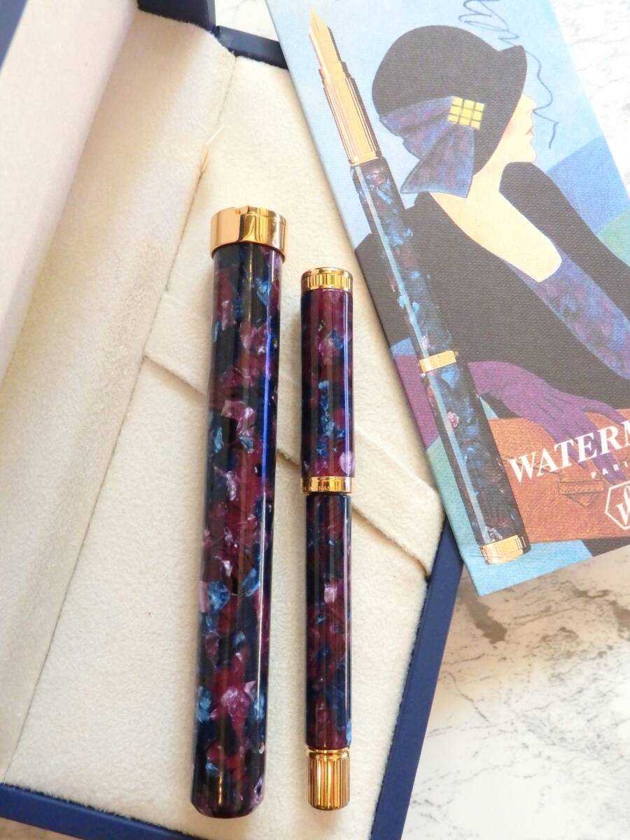 ◆【きれいな良品】【送料410円】ウォーターマン レディ・アガサ セルロイド製万年筆 ペン先:18K750ソリッドゴールド EF拍卖