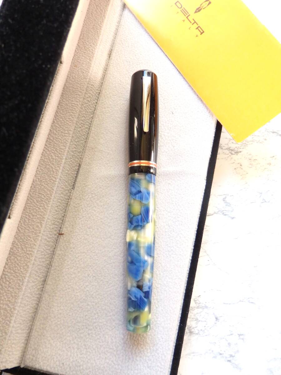 ◆【ほぼ未使用】【送料440円】デルタ 365万年筆 ペン先:14K 585ソリッドゴールド F コンバータ付属 拍卖