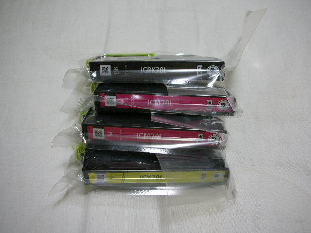 ★新品 EPSON エプソン 純正インクカートリッジ ICM70L マゼンタ ICY70L イエロー ICBK70L ブラック 4個セット★拍卖