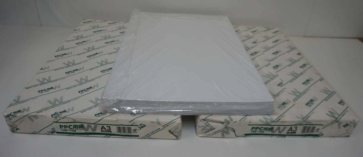 新古品☆コピー用紙☆PPC用紙☆上質紙☆中性紙☆白☆A3☆500枚☆2セット+おまけ☆510S4-J14765拍卖