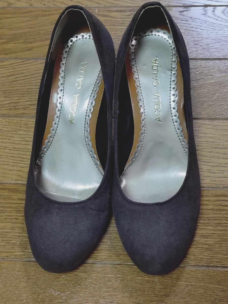 ◎ACQUA CALDA◆パンプス◆ウェッジソール◆ブラウン スエード◆22.5cm 3E◆美品拍卖