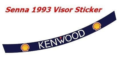 高品質! アイルトン セナ 1993 バイザーステッカー KENWOOD SHOEI X-FOUR ヘルメット デカール拍卖