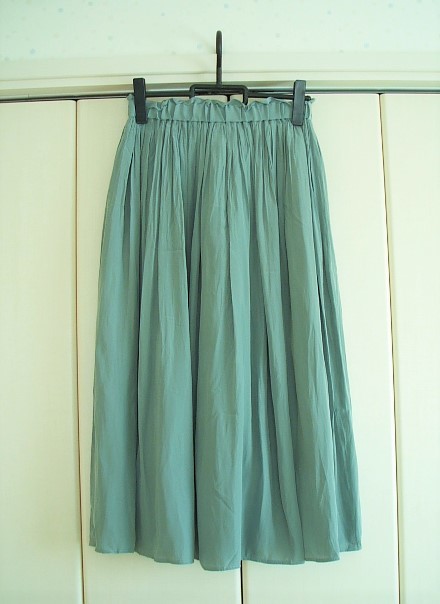 DOUX ARCHIVES★サテン消しギャザースカート・ミント★タグ付き拍卖
