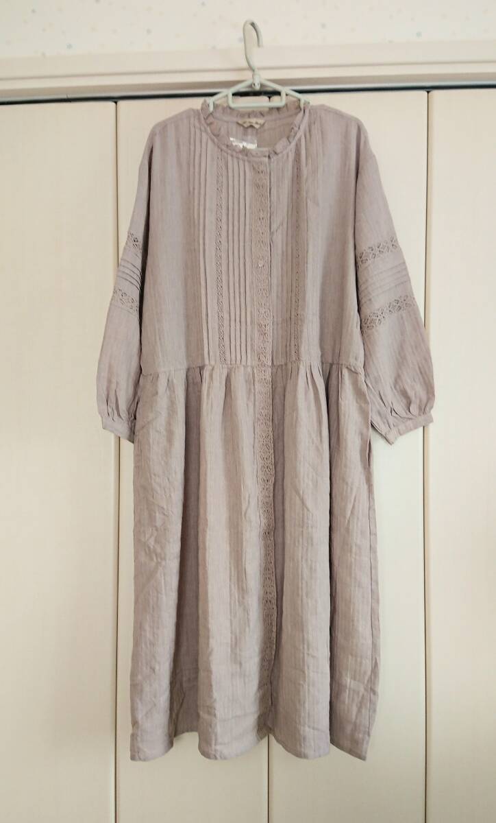 サマンサモスモス★ピンタックレースワンピース・モカ★タグ付き拍卖