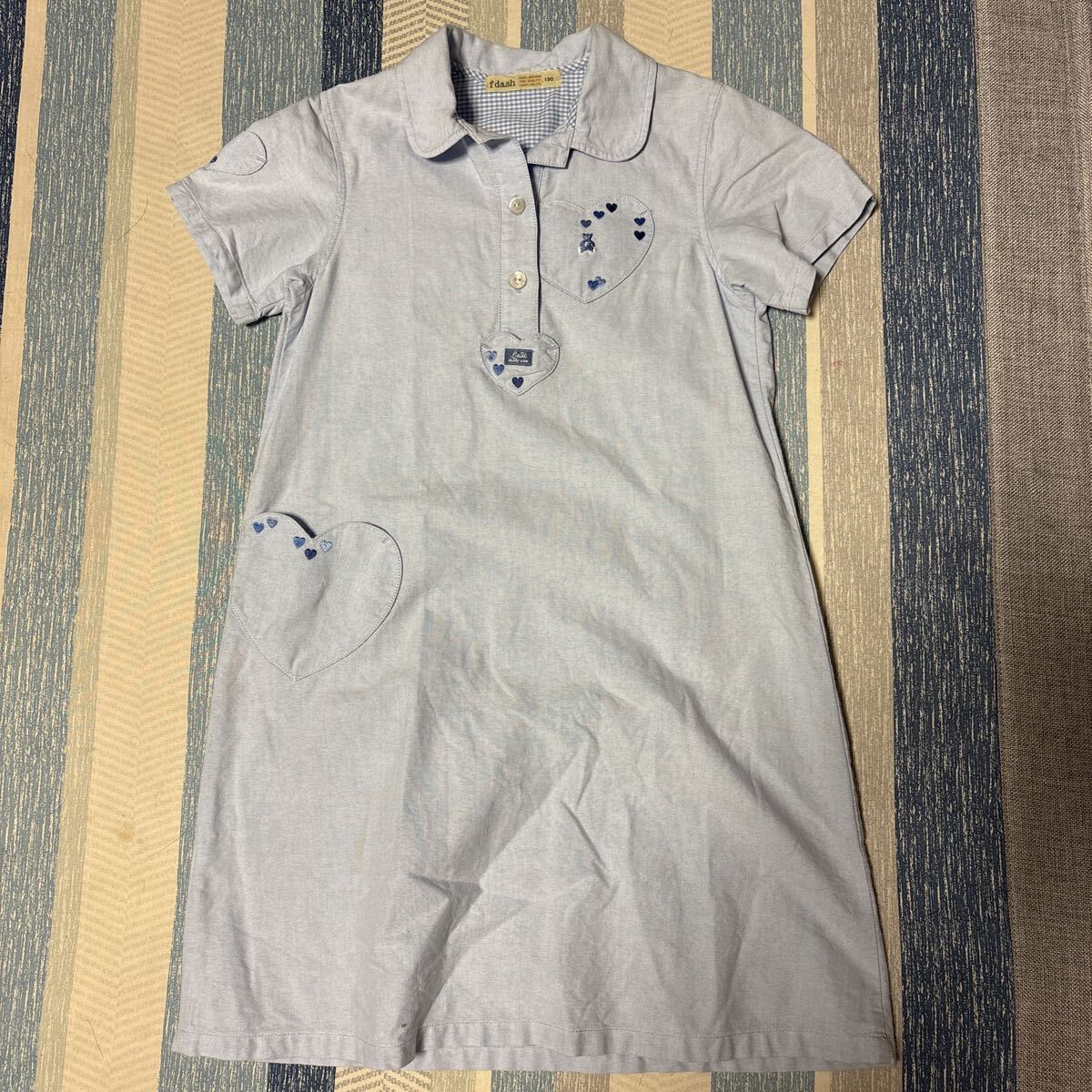 ファミリア ワンピース 半袖 子供服キッズ サイズ130 水色拍卖