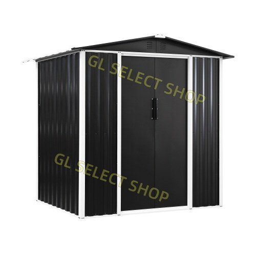 物置 屋外 スチール 倉庫 戸外収納庫 物置き おしゃれ 防さび ベランダ 防水 ドア 引戸【 ブラック 】拍卖