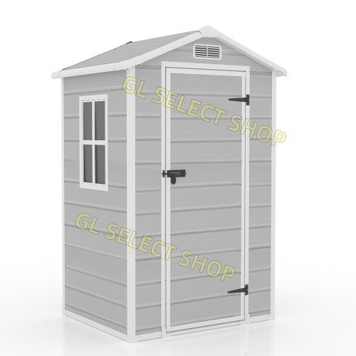 【1900L】樹脂製物置 戸外収納庫 物置 防水/耐侯 収納可能 大容量 窓付き おしゃれ ガーデニング ガーデンボックス 収納 保管 床板付き拍卖