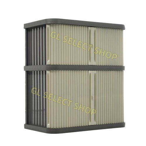 ミニロッカー 物置 樹脂 小型 収納 おしゃれ 玄関 子ども部屋 両開き 園芸 収納用品 収納庫インテリア おしゃれ【ベージュ+ブラウン】拍卖