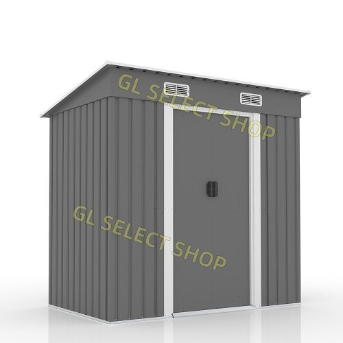 物置 屋外 大型物置 戸外収納庫 防水/耐侯 収納可能 ガーデン/庭/田畑/農場 頑丈 スチール 引き戸 補強フレーム付き 換気口付き 床なし拍卖
